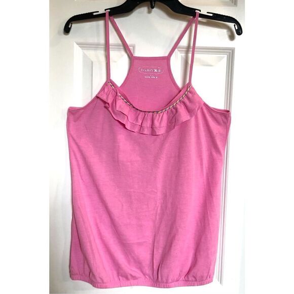 MAURICES - NWOT - L Sz L Double Flounce-Neck Blouson Tank w/Racer Back in Pink🩷 - Picture 11 of 12